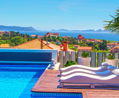 Panoramic Sea View Villa In Sanxenxo with Pool